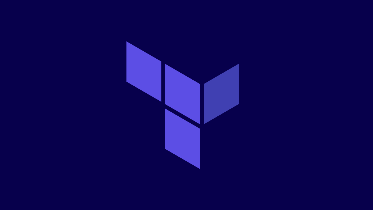 Terraform logo on blue background